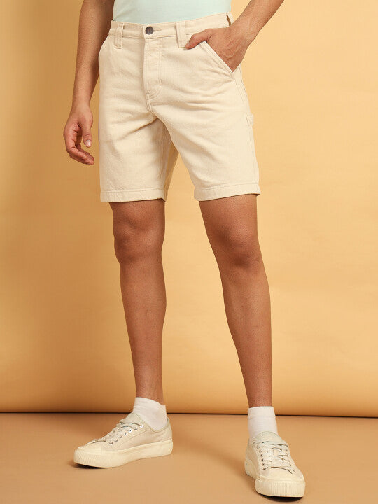 men beige shorts